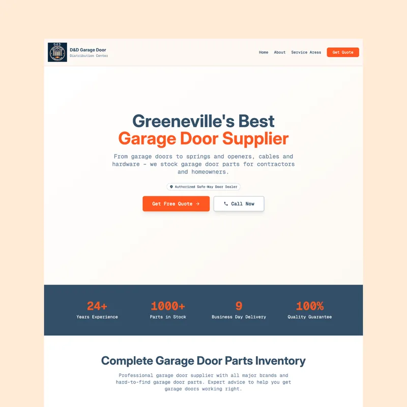 Screenshot of D&D Distribution Website